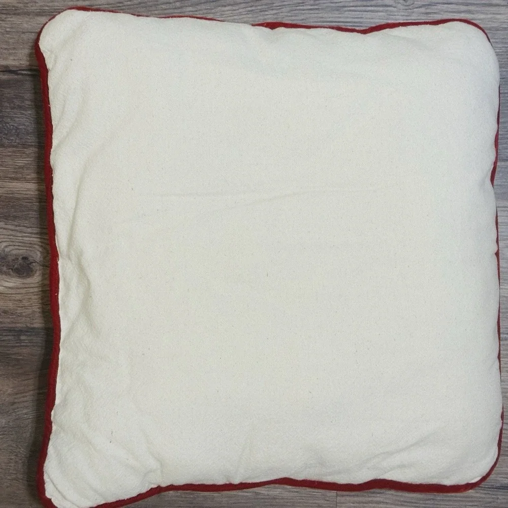 Farmhouse Throw Pillow Plaid Deer Silhouette 18 x 18 Christmas‎ Holiday